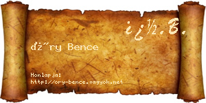 Őry Bence névjegykártya