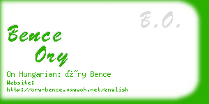 bence ory business card